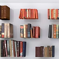 Books With Various Colors And Different Sizes Neatly Arranged On White Background
