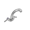 Modern Stainless Steel Faucet With Double Handles And Curved Spout Design