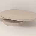 Modern Wooden Round Layered Coffee Table With Minimalist Design And Natural Tone