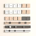 Modern Switch Panels In White Beige Gray With Home Socket And Switch Designs 3d model