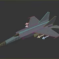 Space Fighter Jet Model With Sharp Nose Aerodynamic Wings And Missile Attachments 3d model