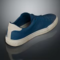 Casual Blue Mesh Low Top Sneakers With White Sole And Minimalist Design