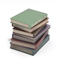 Colorful Stack of Hardcover Books With Various Colors And Different Covers On White Surface