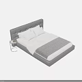 Modern Luxury Leather Upholstered Double Bed With Tufted Headboard And Soft High Quality Bedding