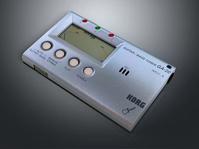 KORG Silver Headphone Speaker With Display Buttons And Indicator Lights 3d model