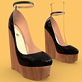 High Heels 2 Shoes Women's Shoes Wedges Platform Shoes 3d model