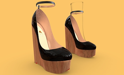 High Heels 2 Shoes Women's Shoes Wedges Platform Shoes 3d model