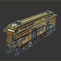 vintage train steam train train carriage locomotive head steam car carriage train modern vehicle 3d model