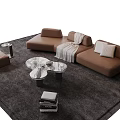 Quiet Style Middle Ancient Sofa Coffee Table Combination Modern Sofa Coffee Table Combination Leisure Sofa Chair Decorations Cream Style Sofa Coffee Table Combination 3d model