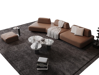 Quiet Style Middle Ancient Sofa Coffee Table Combination Modern Sofa Coffee Table Combination Leisure Sofa Chair Decorations Cream Style Sofa Coffee Table Combination 3d model