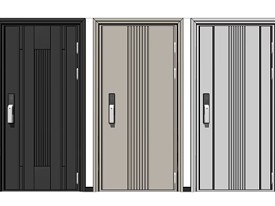 Modern Security Doors With Various Color Options And Safety Features 3d model