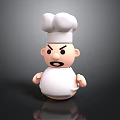 3D Cartoon Chef Character With Angry Expression Chef Hat White Uniform And Hands On Hips