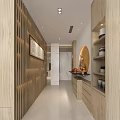 Modern Living and Dining Room Interior With Marble Wall Large TV Beige Sofa And Projector