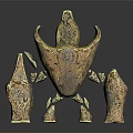 Unique Abstract Sculpture Featuring Textured Surface And Multi part Artistic Structure