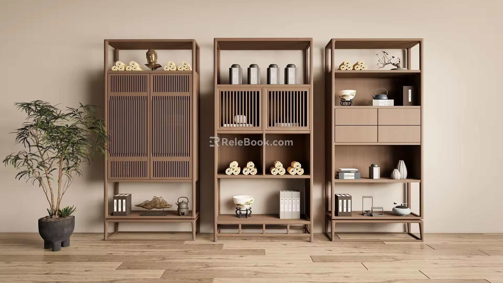 Antique shelf display rack 3d model