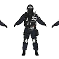 Modern Man Male Police 3d model