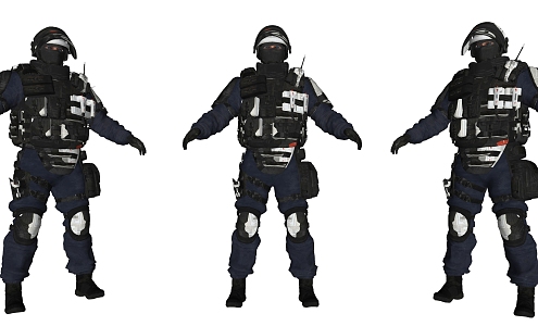 Modern Man Male Police 3d model