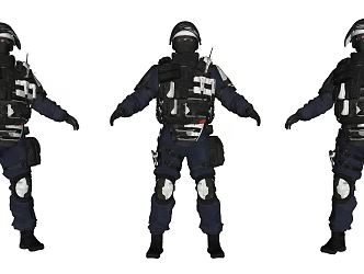 Modern Man Male Police 3d model