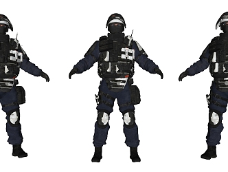 Modern Man Male Police 3d model