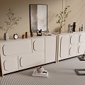 Modern Cream Style Cabinet Whole Cabinet Sideboard Cabinet Balcony Cabinet Storage Cabinet Entrance Cabinet 3d model