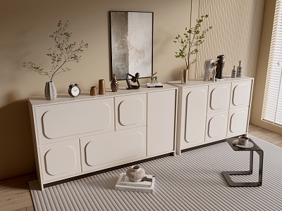 Modern Cream Style Cabinet Whole Cabinet Sideboard Cabinet Balcony Cabinet Storage Cabinet Entrance Cabinet 3d model