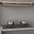 Modern Range Hood Stove Gas Stove Kitchen Appliances 3d model