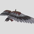 Handmade Flying Bird Sculpture With Red And White Feathered Wings Flying Gracefully In Mid Air