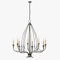 Elegant Classic Chandelier With Black Gold Metal Frame And Multiple Candle Style Lights