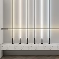 Modern Interior Design With Vertical Light Strips Horizontal Bar And Marble Countertop 3d model