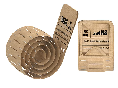 Small Decorative Ornament Set With Recycled Paper Roll Design And Packaging 3d model