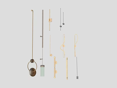 Modern Minimalist Hanging Decor Pieces With Metal Glass Linear And Geometric Shapes 3d model