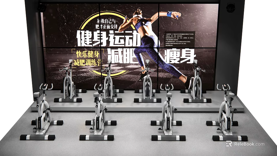Stationary Bikes In Gym For Effective Fitness Workout And Weight Loss 3d model 