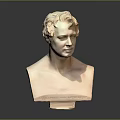 Classical Style Light Colored Decorative Bust Furniture With Smooth Marble Surface And Dark Background Reflection