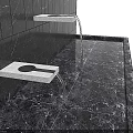 Contemporary Garden Water Feature Featuring Marble Wall Floor Water Spouts And Flowing Ripples