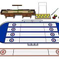 Professional Curling Sports Equipment Including Stones Brooms And Rink Setup For Competition Use