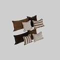 Brown And Striped Fringed Edge Pillows With Neutral Tones And Textured Design