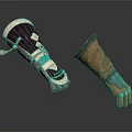Ancient Weapon Decorative Gauntlet With Metal Accents And Leather Combat Glove
