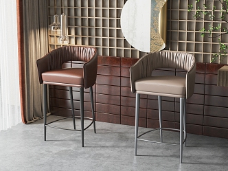 New Chinese Bar Chair Bar Chair Combination 3d model