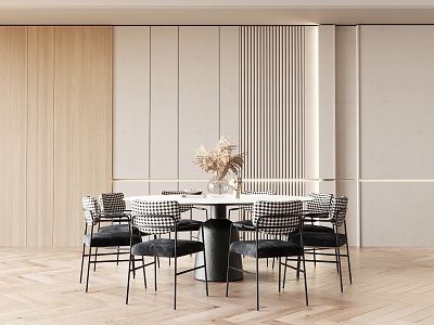 Modern Dining Table and Chair Combination 3d model