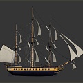 Modern Sailing Cartoon Sailing 3d model