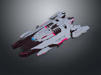 Futuristic Sci Fi Weapon Design Featuring White Pink Advanced Complex Structure 3d model