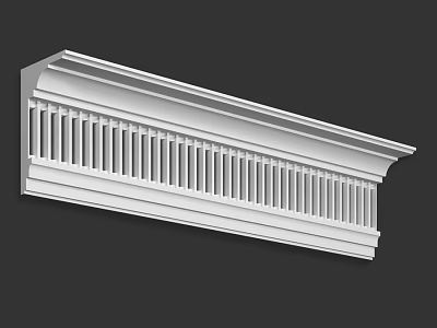 White Architectural Decorative Molding With Vertical Stripes And Elegant Design For Interior Use 3d model