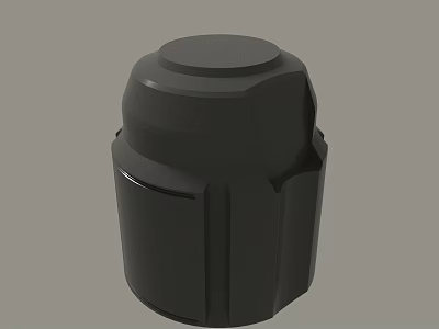 Black Cylindrical Component With Flat Top And Textured Side Structure Design 3d model