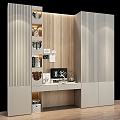 Nordic One-piece Desk Bookcase 3d model