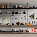 New Ornaments Combination Bookshelf Bookcase Teapot 3d model