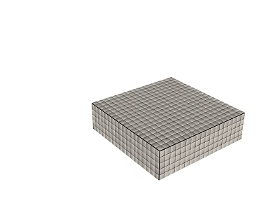 Cube Shaped Coffee Table With Grid Patterned Surface And Modern Design 3d model