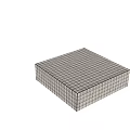 Cube Shaped Coffee Table With Grid Patterned Surface And Modern Design