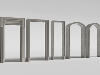 Variety Of Door Frame Line Designs In Minimalist Style 3d model