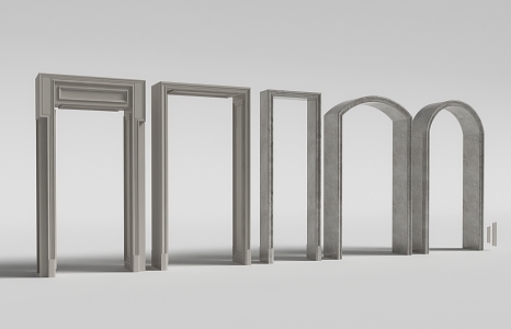 French door opening shape 3d model