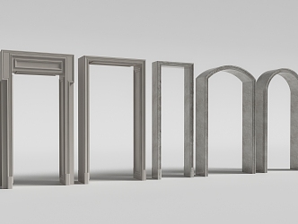 French door opening shape 3d model